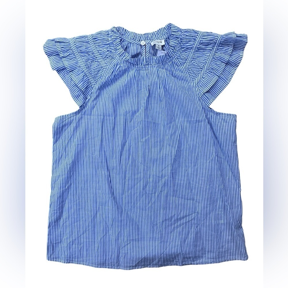J. Crew Factory Butterfly Sleeve Stripe Top - Picture 3 of 9